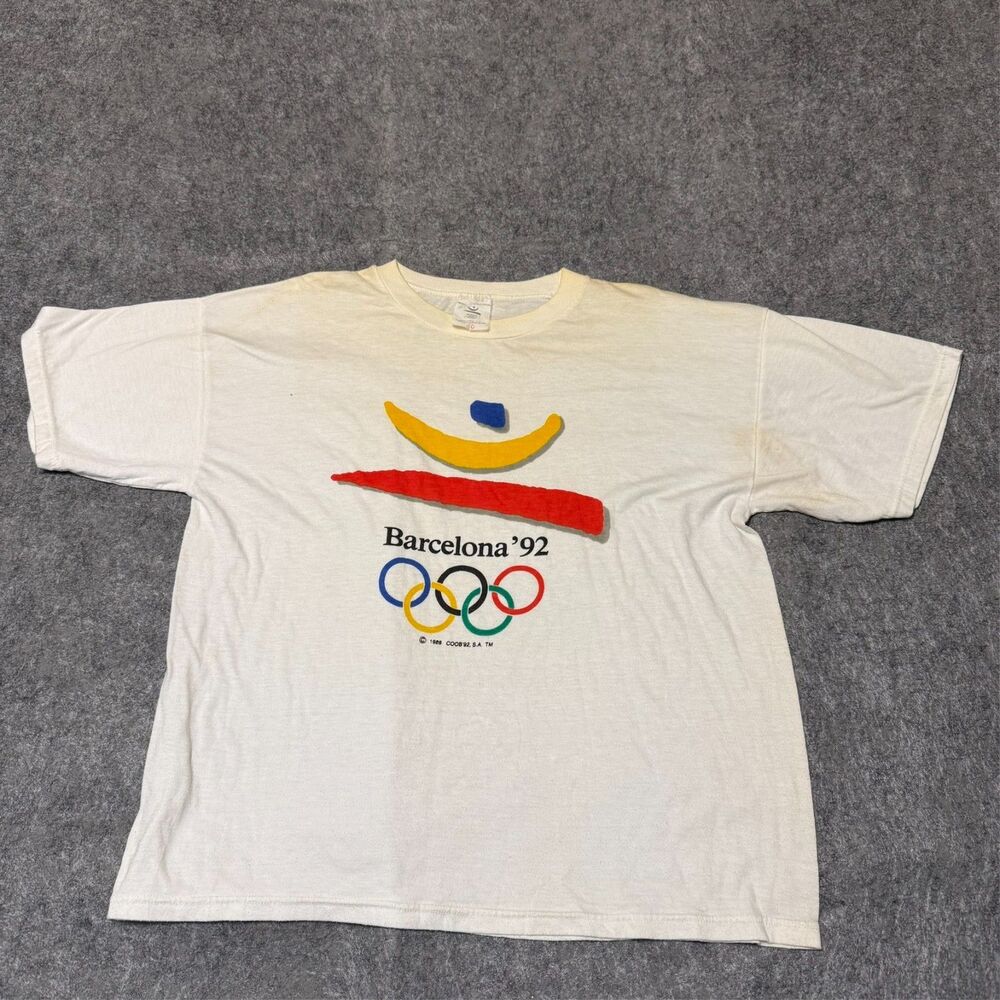 Vintage 90s Barcelona 1992 Olympics T Shirt Men Large Massana Spain